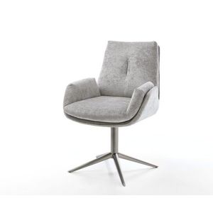 Clea-Flex otočná stolička šenil strieborná sivá podstavec grafit 360° vyobraziť