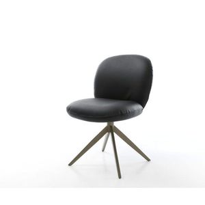 Otočná stolička Nube-Flex Pravá koža Čierny krížový rám so širokou vyobraziť