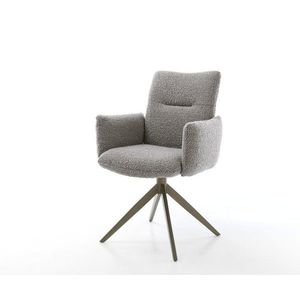 Otočná stolička Jova-Flex s podrúčkami Bouclé striebornosivá Krížový vyobraziť