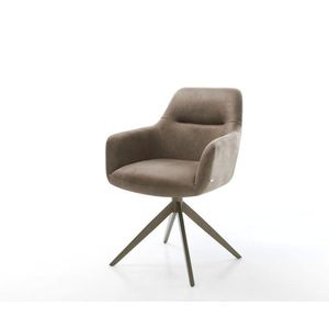 Otočná stolička Pejo-Flex mikrovlákno sivý vintage krížový rám široký vyobraziť