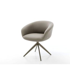 Otočná stolička Vinka-Flex s podrúčkami pravá koža blatový krížový rám vyobraziť