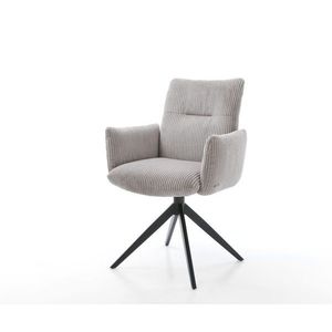 Otočná stolička Jova-Flex s podrúčkami Šnúra strieborná sivá Krížový vyobraziť