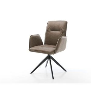 Otočná stolička Vinja-Flex z mikrovlákna taupe vintage krížový rám vyobraziť