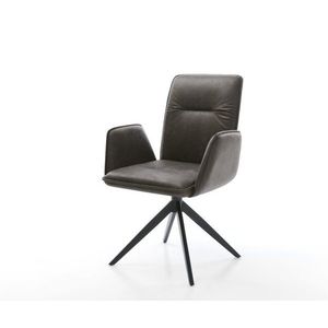 Otočná stolička Vinja-Flex z mikrovlákna antracitový vintage krížový vyobraziť