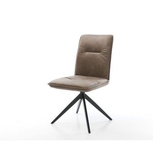 Otočná stolička Vinjo-Flex z mikrovlákna taupe vintage krížový rám vyobraziť
