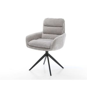 Otočná stolička Abelia-Flex s podrúčkami Šnúra strieborno-sivá Krížový vyobraziť