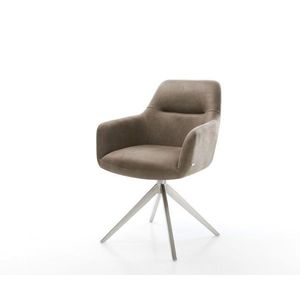 Otočné kreslo Pejo-Flex Mikrovlákno Taupe Vintage Cross Frame Wide vyobraziť