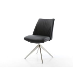 Otočná stolička Elso-Flex Pravá koža Čierny široký krížový rám vyobraziť