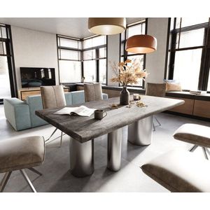 Jedálenský stôl Edge 200x100 XL Akácia platinum troa nerezová oceľ vyobraziť