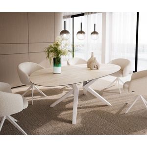 Oválny jedálenský stôl Edge 220x120 Keramický Laminam®Travertino vyobraziť