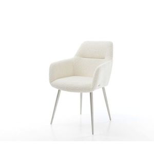 Jedálenská stolička Pejo-Flex vypuklá biela podnož zúžená z nerezovej vyobraziť