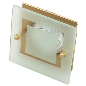 Stropné sklenené svietidlo, štvorcové, saténovo zlaté, SZ-05 vyobraziť