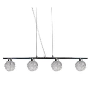 Závesná lampa chrómová sklenená guľa v opletení 4x40W Wind vyobraziť