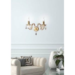 Nástenné svietidlo zlaté krištáľové LED klasické vyobraziť