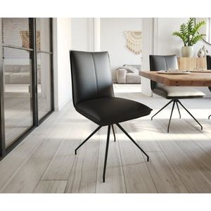 Jedálenská stolička Lelio-Flex s krížovou podnožou zúžená čierna pravá vyobraziť