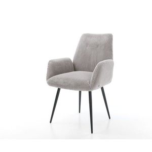 Jedálenská stolička Zoa-Flex manšestrová strieborno-sivá podnož zúžená vyobraziť