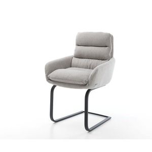 Abelia-Flex jedálenská stolička s podrúčkami plochá látka svetlo sivá vyobraziť