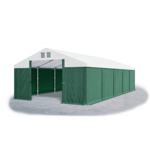 Skladový stan 5x10x2, 5m strecha PVC 560g/m2 boky PVC 500g/m2 konštrukcie ZIMA PLUS Bílá Zelená Zelená vyobraziť