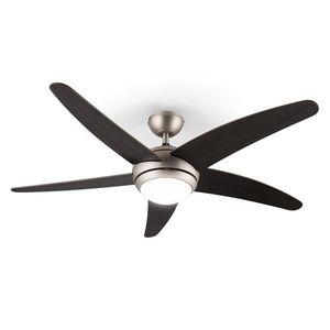 Klarstein Bolero, stropný ventilátor so svietidlom, 55 W, 134 cm, diaľkový ovládač, orechové ramená vyobraziť