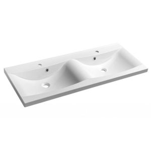 SAPHO - LUCIOLA dvojumývadlo 120x48cm, liaty mramor, biela 50122 vyobraziť