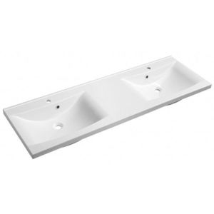 SAPHO - LUCIOLA dvojumývadlo 150x48cm, liaty mramor, biela 50154 vyobraziť