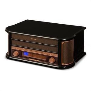 Auna Belle Epoque 1908, retro stereo systém, gramofón, rádio, USB, CD, MP3, mikrosystém vyobraziť
