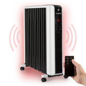 Klarstein Thermaxx 2500, olejový radiátor, 2500 W, 5-35 °C, 24-hod. časovač, biely/čierny vyobraziť