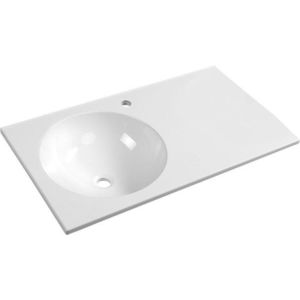 SAPHO - JUNO umývadlo 80x47cm, liaty mramor, biela, ľavé JU080 vyobraziť