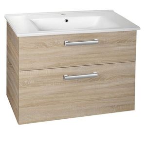 AQUALINE - VEGA umývadlová skrinka 82x67, 6x43, 8cm, 2x zásuvka, dub platin VG883 vyobraziť