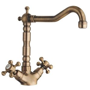 SAPHO SAPHO - ANTEA stojánkova drezová batéria s retro hubicou, bronz 3126 vyobraziť