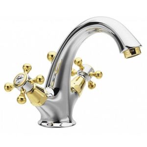 SAPHO - ANTEA stojánkova umývadlová batéria vysoká s výpusťou, chróm/zlato 3272 vyobraziť