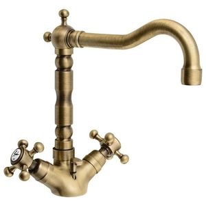 SAPHO - ANTEA stojánkova umývadlová batéria s retro hubicou s výpusťou, bronz 3376 vyobraziť