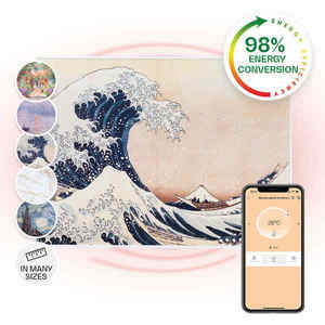 Klarstein Wonderwall Air Art Smart, infračervený ohrievač, 80 x 60 cm, 500 W, modré vlny vyobraziť