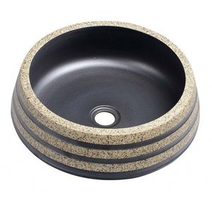 SAPHO - PRIORI keramické umývadlo na dosku Ø 41cm, čierná/kámen PI021 vyobraziť