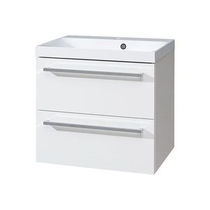 Mereo Bino, kúpeľňová skrinka s umývadlom z liateho mramoru 61 cm, biela CN660M vyobraziť