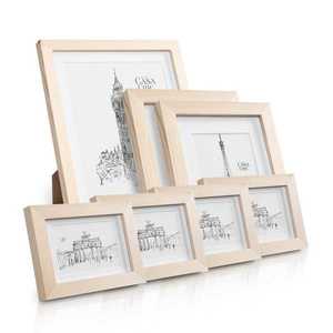 Casa Chic Chalcot, sada 7 obrazových rámov, 3 veľkosti, obdĺžnikový tvar, pasparta, skutočné drevo vyobraziť
