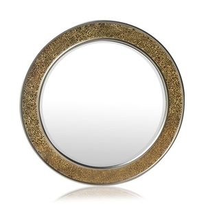 Casa Chic Cheyne Nástenné zrkadlo s dreveným rámom okrúhle Ø 60 cm mozaikový dizajn vyobraziť