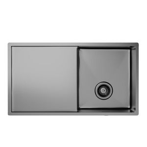 Klarstein TitanSteel kuchynský drez s odkvapkávačom, 79 x 44 cm, nehrdzavejúca oceľ, odolný voči poškriabaniu, odolný voči teplu vyobraziť