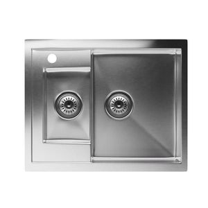 Klarstein TitanSteel kuchynský drez, 61 x 50 cm, 2 umývadlá, nehrdzavejúca oceľ, žiaruvzdorný vyobraziť