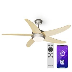 Klarstein Bolero 2 v 1 Smart, stropný ventilátor, Ø 132 cm, svetlo 55 W, diaľkové ovládanie, ovládanie cez aplikáciu, 2 smery chodu vyobraziť