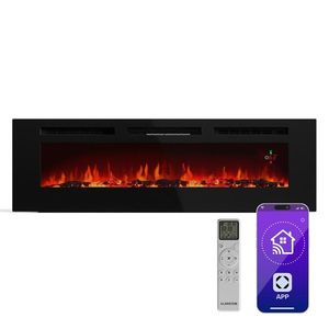 Klarstein Galeras Smart Inteligentný elektrický krb, 2 nastavenia teploty, 16 - 30°| LED ilúzia plameňa, Možnosť pripojenia k IOT vyobraziť