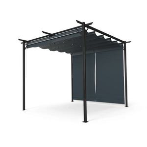 Blumfeldt Pantheon Robust Pergola 3x3 m, práškovo lakovaná oceľ, odolná voči poveternostným vplyvom, s bočnými roletami vyobraziť