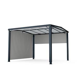 Blumfeldt Pantheon Cortina Solid Sky Pergola 3x3, odolná voči poveternostným vplyvom, s práškovým nástrekom, bočné panely vyobraziť