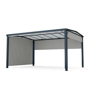Blumfeldt Pantheon Cortina Solid Sky Pergola 3x4, odolná voči poveternostným vplyvom, s práškovým nástrekom, bočné panely vyobraziť