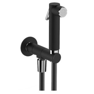 SAPHO - Nástenný ventil s ručnou bidetovou sprškou a bezpečnostnou poistkou, guľatý, čierna matná SG107NE vyobraziť