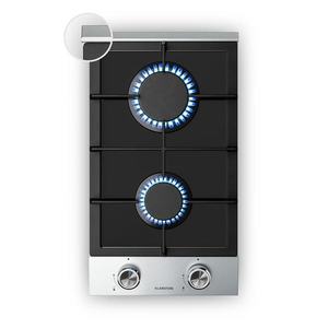 Klarstein Verosteel plynová varná doska, 2-zónová, elektrické zapaľovanie, kompatibilná s zemným plynom a LPG, 4200 W, 30cm vyobraziť