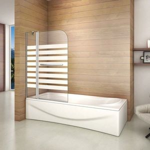 H K - Vaňová zástena S2 STRIPE 120x140cm - dvojdielna sklopná, číre sklo so vzorom, varianta pravá SE-S2STRIPE-12 vyobraziť