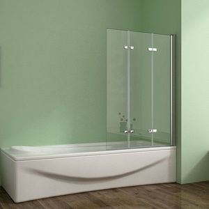 H K - Vaňová zástena S33 130x140cm - trojdielna sklopná, číre sklo SE-S33-130 vyobraziť