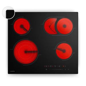 Klarstein Velaire sklokeramická varná doska, elegantná, minimalistická, výkonná, 4 varné zóny, 6700 W, 60 cm vyobraziť