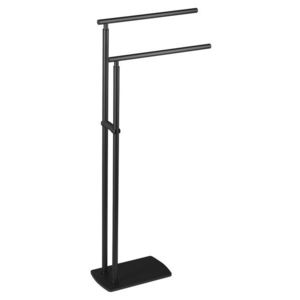 Gedy - FLORIDA stojan s držiakom uterákov, čierna matná 733114 vyobraziť